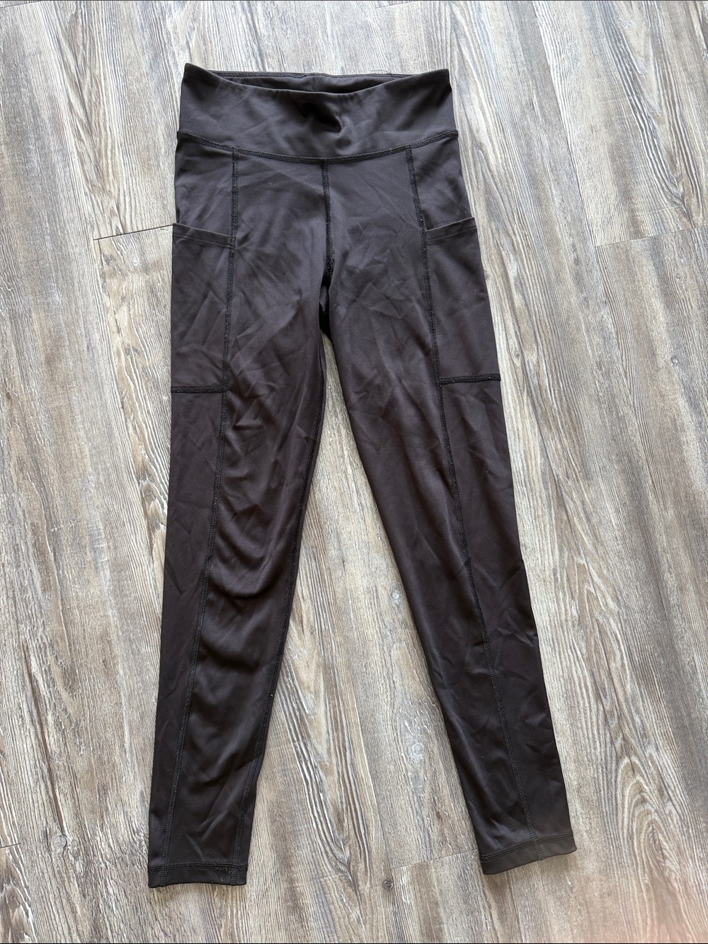 Aeropostale Black High-Rise Workout Leggings with Side Pockets
